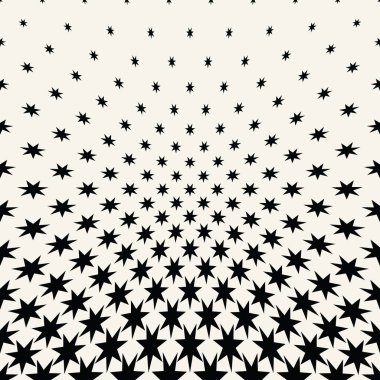 Yıldız ile geometrik yarım ton vektör desen. Kenarlık, tasarım öğesi veya arka plan olarak kullanılabilir.