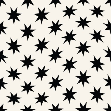 Kesintisiz geometrik vektör yıldız deseni. Retro tasarımı zemin dinamik doku.