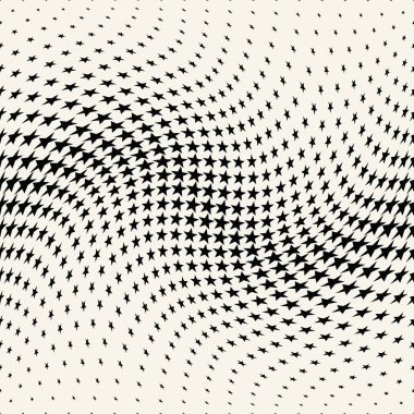 Yıldız ile geometrik yarım ton vektör desen. Kenarlık, tasarım öğesi veya arka plan olarak kullanılabilir.
