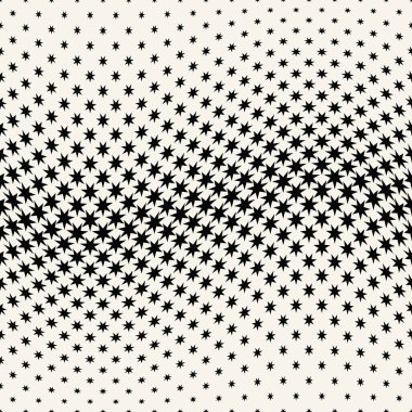 Yıldız ile geometrik yarım ton vektör desen. Kenarlık, tasarım öğesi veya arka plan olarak kullanılabilir.