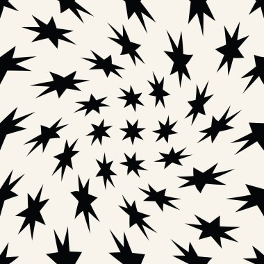 Kesintisiz geometrik vektör yıldız deseni. Retro tasarımı zemin dinamik doku.