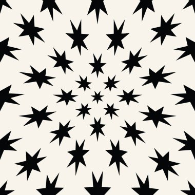 Kesintisiz geometrik vektör yıldız deseni. Retro tasarımı zemin dinamik doku.