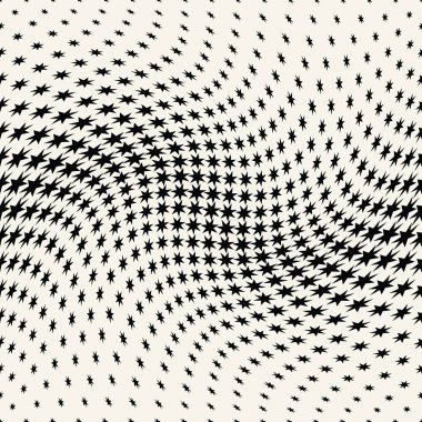 Yıldız ile geometrik yarım ton vektör desen. Kenarlık, tasarım öğesi veya arka plan olarak kullanılabilir.