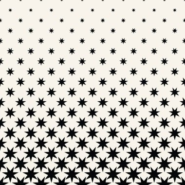 Yıldız ile geometrik yarım ton vektör desen. Kenarlık, tasarım öğesi veya arka plan olarak kullanılabilir.