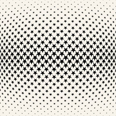 Yıldız ile geometrik yarım ton vektör desen. Kenarlık, tasarım öğesi veya arka plan olarak kullanılabilir.