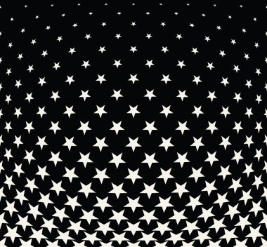 Yıldız ile geometrik yarım ton vektör desen. Kenarlık, tasarım öğesi veya arka plan olarak kullanılabilir.
