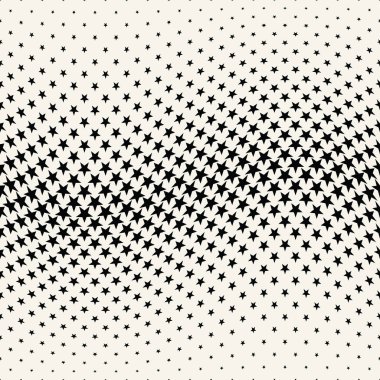 Yıldız ile geometrik yarım ton vektör desen. Kenarlık, tasarım öğesi veya arka plan olarak kullanılabilir.