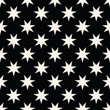 Kesintisiz geometrik vektör yıldız deseni. Retro tasarımı zemin doku.