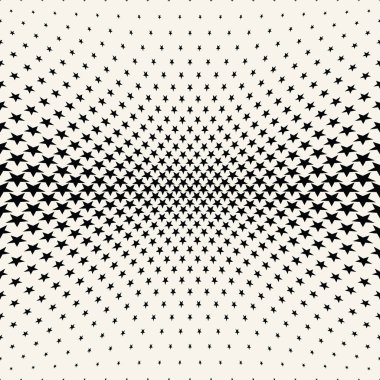 Yıldız ile geometrik yarım ton vektör desen. Kenarlık, tasarım öğesi veya arka plan olarak kullanılabilir.