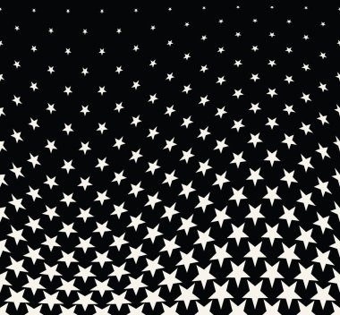 Yıldız ile geometrik yarım ton vektör desen. Kenarlık, tasarım öğesi veya arka plan olarak kullanılabilir.