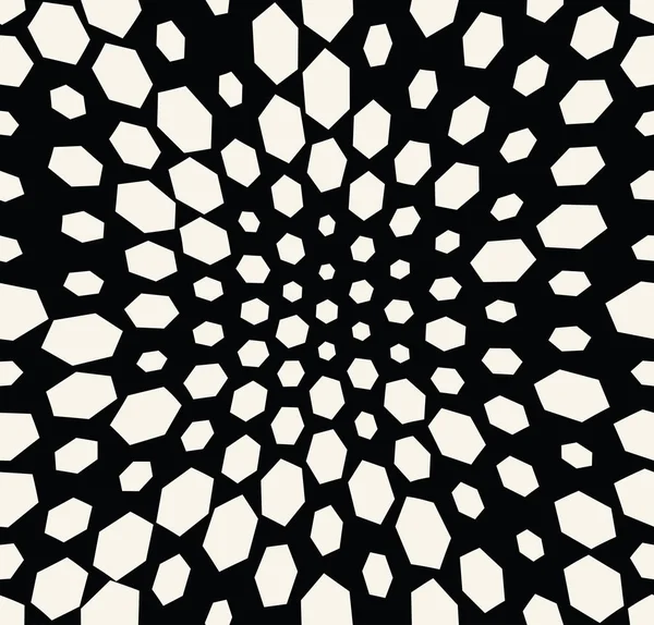 Hexagon trippy nahtloses Muster, minimale geometrische Hintergrundtextur — Stockvektor