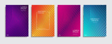 Broşür kapağı şablonları ayarlanır. Minimal renkli degrade soyut arka plan. A4 eps10 vektörü.