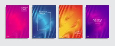 Broşür kapağı şablonları ayarlanır. Minimal renkli degrade soyut arka plan. A4 eps10 vektörü.
