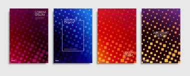 Broşür kapağı şablonları ayarlanır. Minimal renkli degrade soyut arka plan. A4 eps10 vektörü.