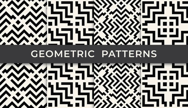 Schwarz-weiße geometrische nahtlose Muster — Stockvektor