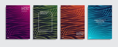 Broşür kapağı şablonları ayarlanır. Minimal renkli degrade soyut arka plan. A4 eps10 vektörü.