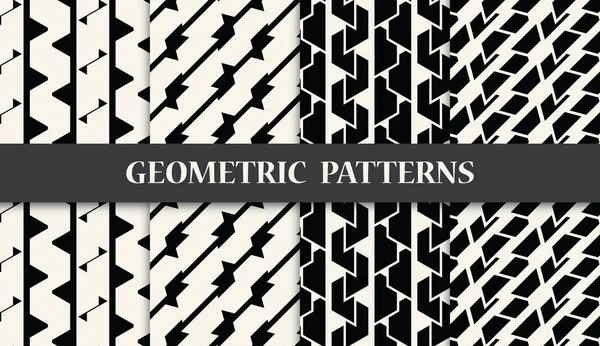 Schwarz-weiße geometrische nahtlose Muster — Stockvektor