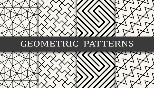 Seamless Geometric Pattern Print Set Fashion Background Pattern Design Vector — Stock Vector