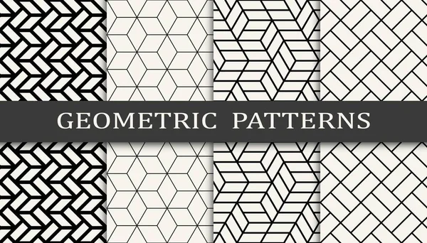 Naadloze Geometrische Patroon Print Set Mode Achtergrond Patroon Ontwerp Vectorillustratie — Stockvector