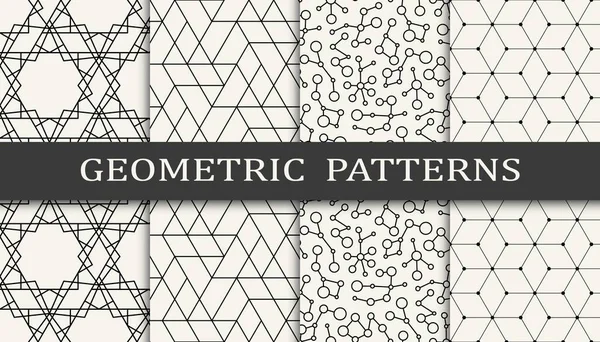 Seamless Geometric Pattern Print Set Fashion Background Pattern Design Vector — Stock Vector