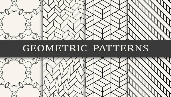 Seamless Geometric Pattern Print Set Fashion Background Pattern Design Vector — Stock Vector