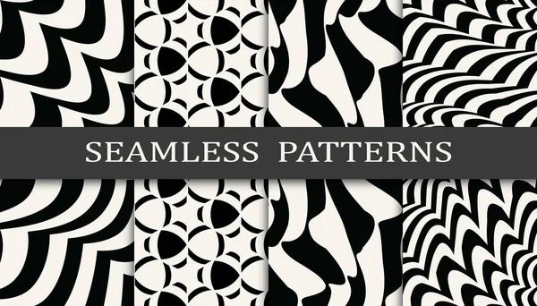シームレスな幾何学模様のプリントセット 抽象的な背景パターン設計 ベクターイラスト — ストックベクタ