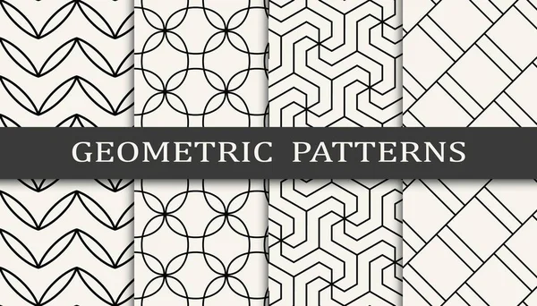 Conjunto Impresión Patrón Cuadrícula Geométrica Sin Costura Diseño Patrón Fondo — Archivo Imágenes Vectoriales