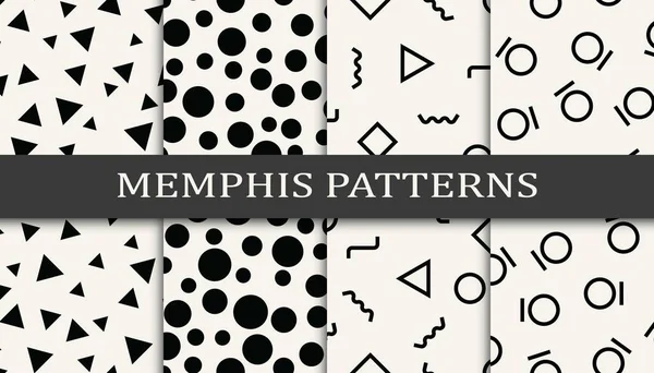 Memphis Biçimi Geometrik Dikişsiz Model Arka Planı — Stok Vektör