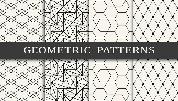 Conjunto Impresión Patrón Cuadrícula Geométrica Sin Costura Diseño Patrón Fondo — Vector de stock
