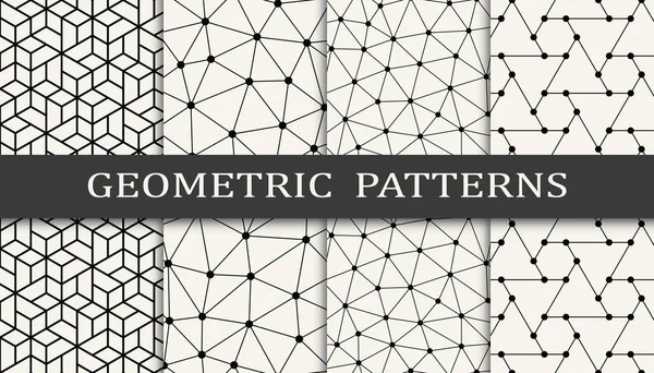 Conjunto Impresión Patrón Cuadrícula Geométrica Sin Costura Diseño Patrón Fondo — Archivo Imágenes Vectoriales