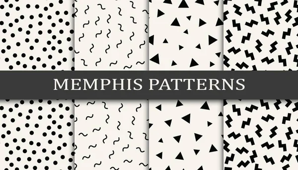 Conjunto Estampado Patrón Estilo Memphis Sin Costuras Diseño Abstracto Del — Archivo Imágenes Vectoriales