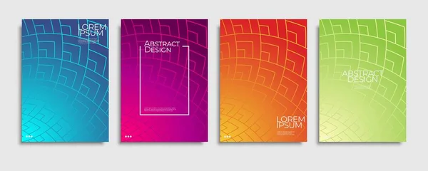 Folhetos Coloridos Modernos Cobrir Conjunto Design —  Vetores de Stock