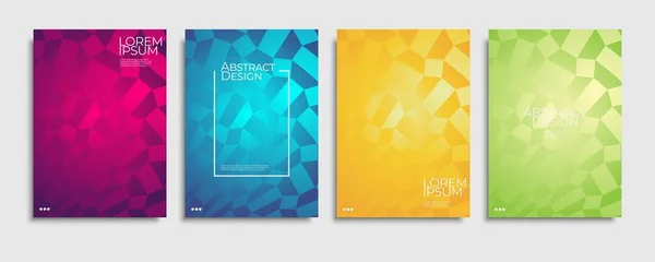 Brochures Colorées Modernes Couvrent Ensemble Conception — Image vectorielle