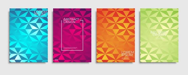 Brochures Colorées Modernes Couvrent Ensemble Conception — Image vectorielle