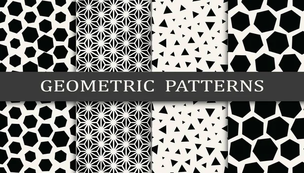 幾何学的なシームレスな背景ハーフトーンパターンセット — ストックベクタ