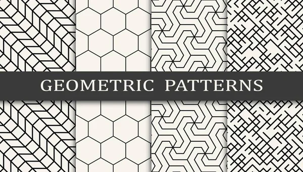 Set Motivi Geometrici Senza Cuciture Design Grafico Geometrico Astratto Modello — Vettoriale Stock