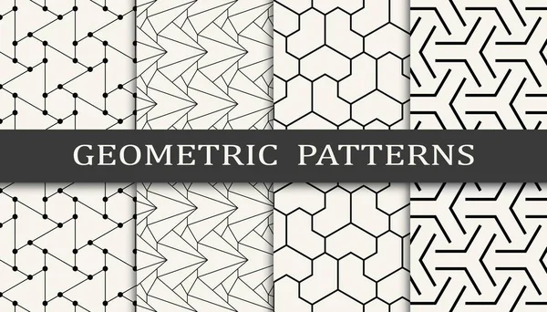 Conjunto Padrões Geométricos Sem Costura Design Gráfico Geométrico Abstrato Padrão — Vetor de Stock