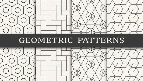 Conjunto Padrões Geométricos Sem Costura Design Gráfico Geométrico Abstrato Padrão — Vetor de Stock