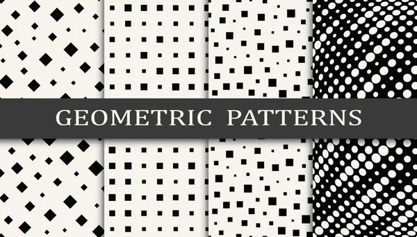 Conjunto Patrones Geométricos Sin Costura Patrón Diseño Gráfico Estilo Memphis — Vector de stock