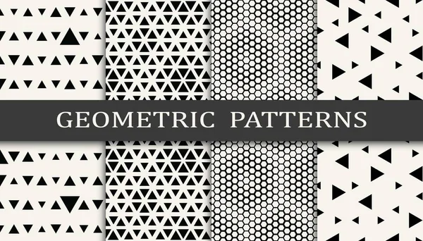 Conjunto Patrones Geométricos Sin Costura Patrón Diseño Gráfico Estilo Memphis — Vector de stock