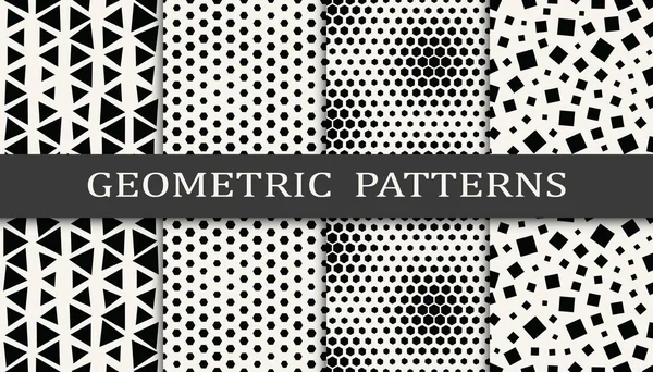 Conjunto Patrones Geométricos Sin Costura Patrón Diseño Gráfico Estilo Memphis — Archivo Imágenes Vectoriales