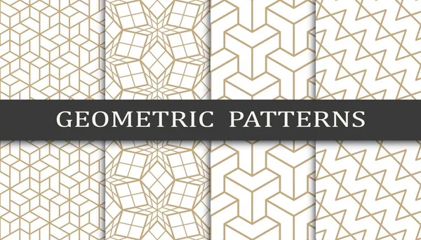 Sada Geometrických Bezešvých Vzorů Abstraktní Geometrický Grafický Design Tiskového Vzoru — Stockový vektor