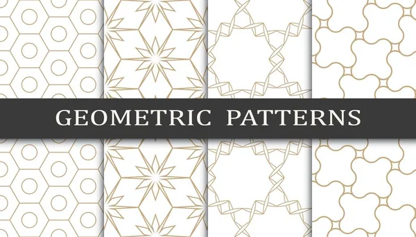 Conjunto Patrones Geométricos Sin Costura Diseño Gráfico Geométrico Abstracto Patrón — Vector de stock