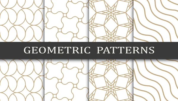 Satz Geometrischer Nahtloser Muster Abstraktes Geometrisches Druckmuster Nahtloses Geometrisches Muster — Stockvektor