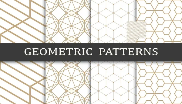 Satz Geometrischer Nahtloser Muster Abstraktes Geometrisches Druckmuster Nahtloses Geometrisches Muster — Stockvektor