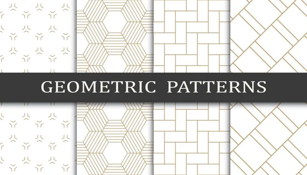 Conjunto Patrones Geométricos Sin Costura Diseño Gráfico Geométrico Abstracto Patrón — Vector de stock