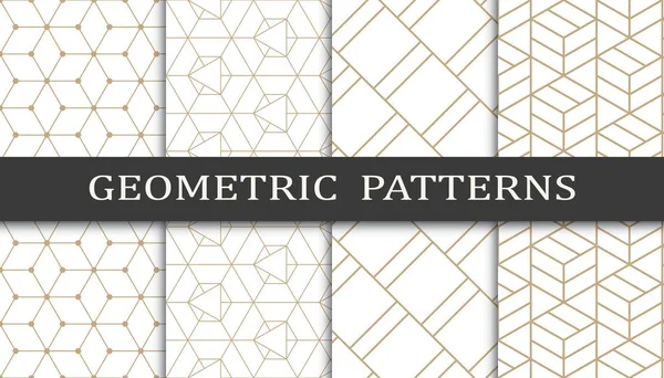 Satz Geometrischer Nahtloser Muster Abstraktes Geometrisches Druckmuster Nahtloses Geometrisches Muster — Stockvektor