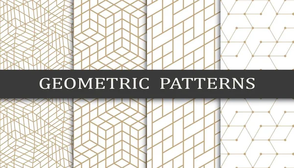 Conjunto Padrões Geométricos Sem Costura Padrão Impressão Design Gráfico Geométrico — Vetor de Stock