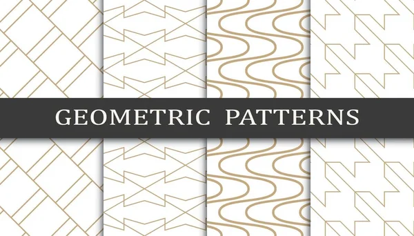 Conjunto Padrões Geométricos Sem Costura Padrão Impressão Design Gráfico Geométrico — Vetor de Stock