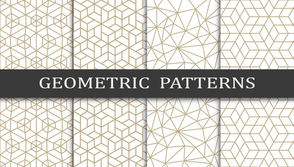 Satz Geometrischer Nahtloser Muster Abstraktes Geometrisches Druckmuster Nahtloses Geometrisches Muster — Stockvektor